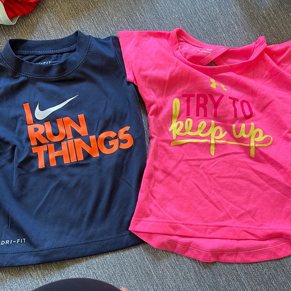 Nike and Under Armour shirts size 12M